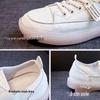 Women's White Leather Slip-On Sneakers - 2025 Spring/Summer Breathable Mesh, Soft Sole Casual Shoes
