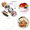 4pcs Embroidery Starter Kit with Embroidery Hoop Needles Threads Instruction Stamped Cross Stitch Kits with Christmas Patterns