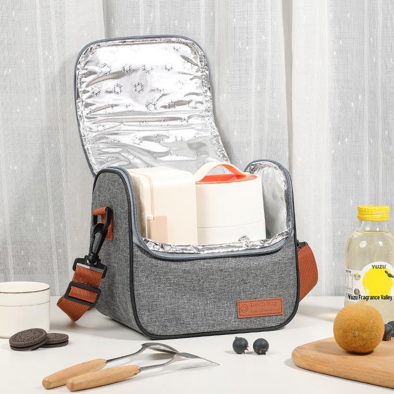 Crossbody Portable Insulated Lunch Bag - Thick, Fresh-Keeping Picnic Ice Pack Bento Bag