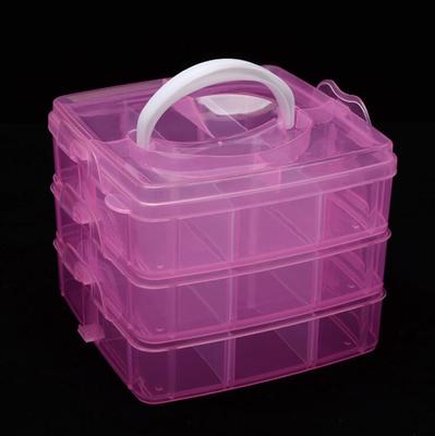 Aufbewahrungsbox mit großer Kapazität mit 18 Fächern, breite Anwendung, 3 Schichten, Desktop, aus PP