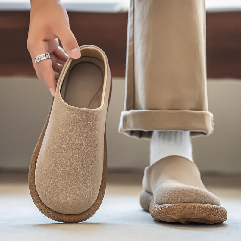 2026 Model Mueller Shoes - Men's Half-trousers with Soft Soles, Loungewear Style, Half-covered Slippers