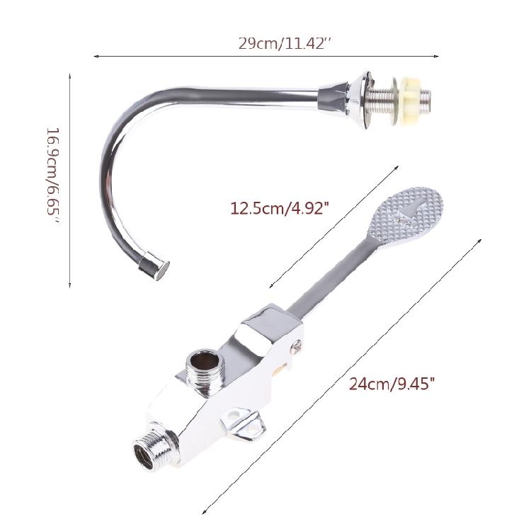 Kitchen Sink Water Faucet High Arc Basin Faucet Foot Pedal Control Water Tap