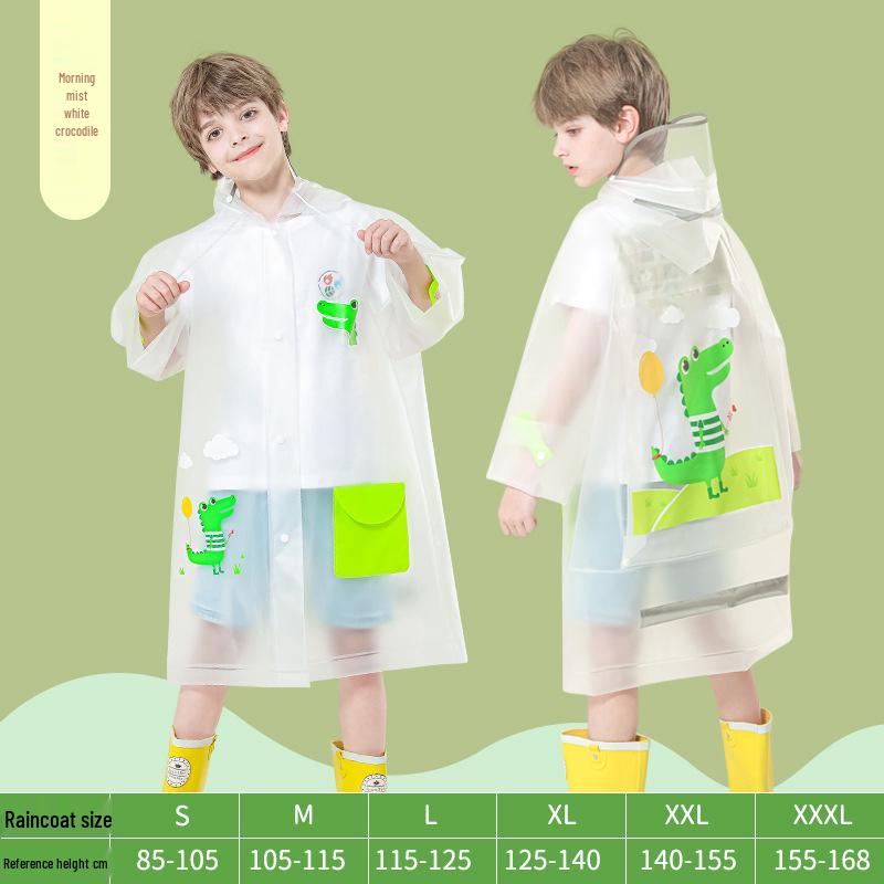 Cartoon Kinder Wasserdichtes Poncho mit Rucksackplatz - Verdickter Ganzkörper-Regenmantel für Grundschuljungen & -mädchen