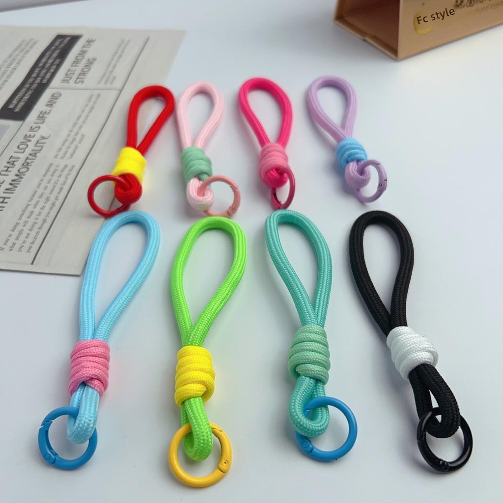 Paracord Keychain Wristlet Bag Charm Braided Strap Key Ring Rope Keychain Lanyard for Car Keys Phone