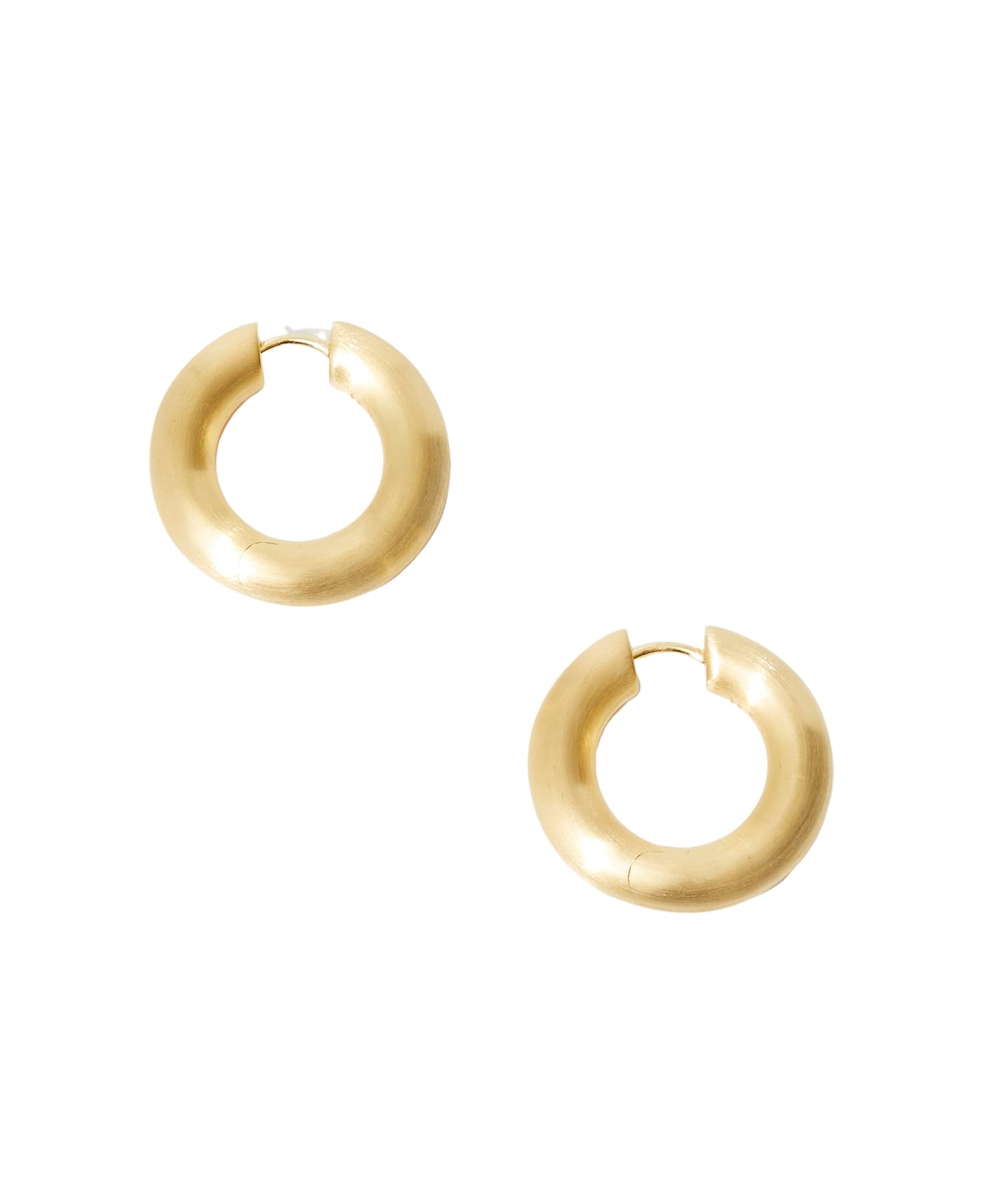 

Recycled Sterling Silver 925 1 Micron 18K Gold Plated Chunky Hoops Satin Medium Gold Hoop Earrings Gold M [Tom Wood] / ECH10354NA02S9-9K [Item] золотий