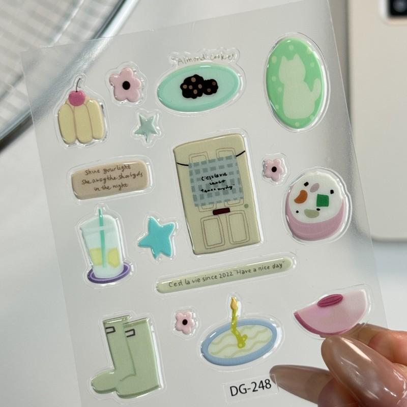 Ins Cartoon Cat Stickers 3D Relief Decal Decorative Kawaii Stickers Laptop Mobile Phone Case Diy Decals Party Favor