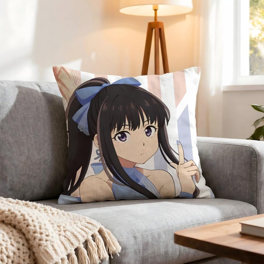 Anime Lycoris Recoil Cushion Cover 1Pcs Decorative Covers Soft Cushion Case For Sofa Couch Decor 40X40 45X45 Pillowcases