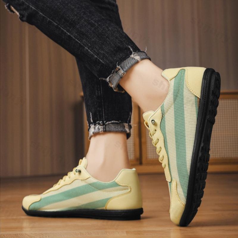 Mode 2025 Herbst Mesh Atmungsaktiv Nischendesign Low Top Freizeitschuhe für Herren Modetrend Vielseitig Bequem Rutschfest Flache Sneaker