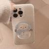Winter Snowman Shaking Music Stand Applicable To Apple 16 Mobile Phone Case Glitter Powder Iphone15promax Hanging Chain 14 Soft