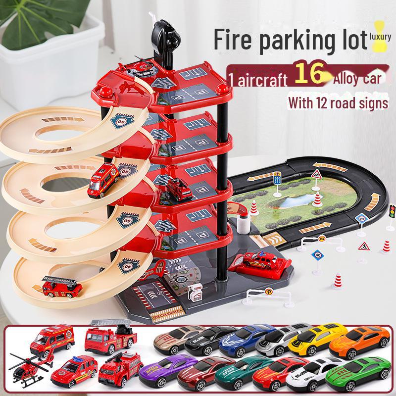 "Kinder-Parkturm aus Legierung: Mehrstufiges Hebe-Abenteuer-Puzzle-Spielset"