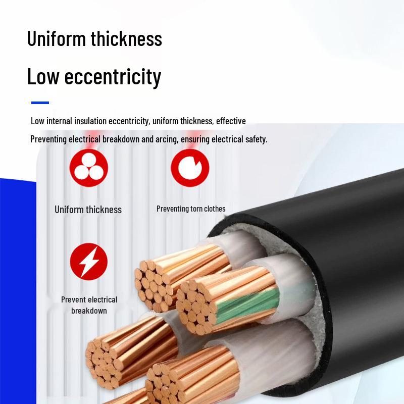 Pearl River ZC-YJV Flame Retardant Copper Core Power Cable, 3/4/5 Core Options for Industrial Use