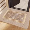 Elegant Marble Patterned Doormat Non Slip Absorbent Entry Rug Greek Key Framed Floor Mat for Home Entrance Indoor Outdoor Use