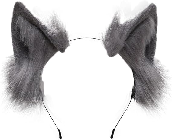 Cute Furry Cat Fox Ears Cosplay Anime Furry Headband - Gray