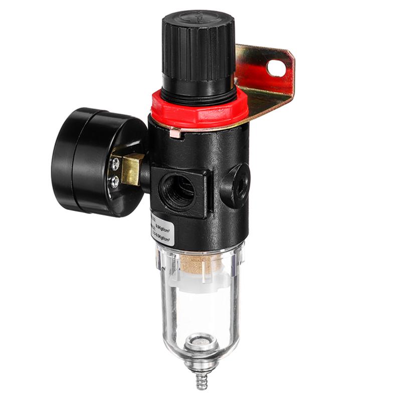 1/4'' Luftkompressorfilter Vannseparator Felle Verktøysett Med Regulator Manometer
