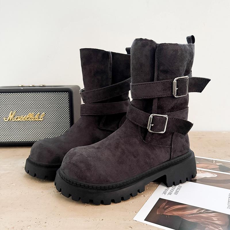 

Color-rubbing retro wasteland wind big-headed Martin boots women s 2025 autumn and winter new British style thick-soled heightening versatile short 40