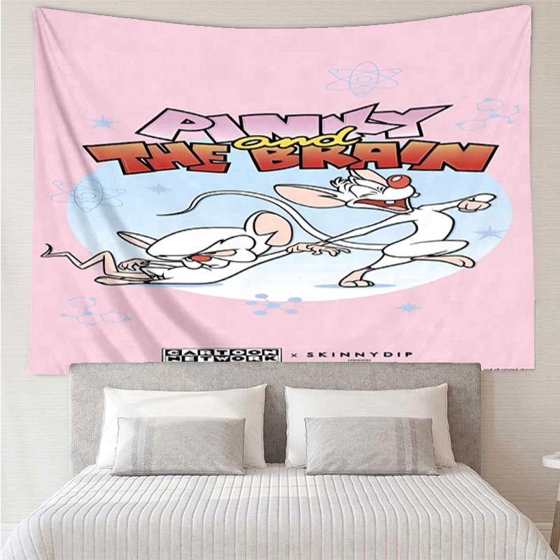 Pinky Brain Adventure Quick-Dry Tapestry Hanging for Bedroom,Livingroom, Playroom,Decor Art Room Wall Tapestry Holiday and Birthday Gifts