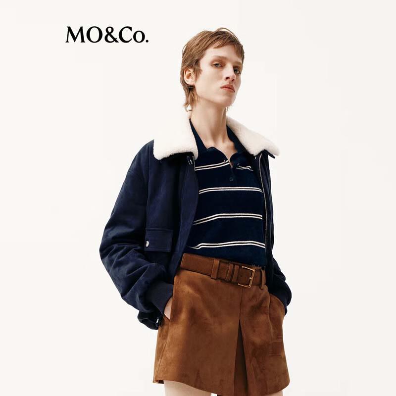 MO&Co. Women's Faux Fur Quilted Harrington Jacket