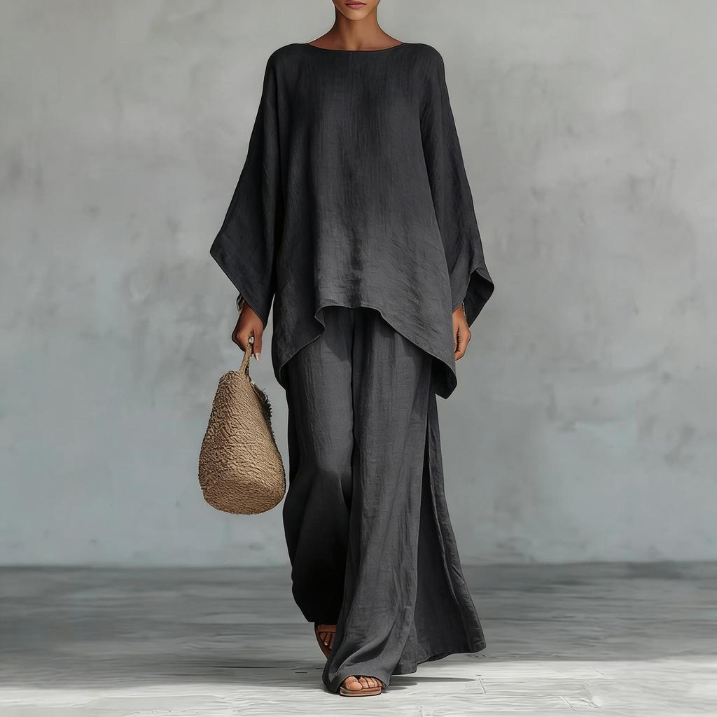 Women's Fashion Casual Summer Open Chest Tie Long Sleeve Shirt -Quarter Pants Suit