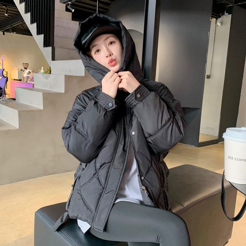 Lockere Brotkleidung Damen Winter Neu Kurz Lässig Mit Kapuze Große Größe Baumwollgepolsterte Kleidung, Baumwollgepolsterte Jacken und Jacken
