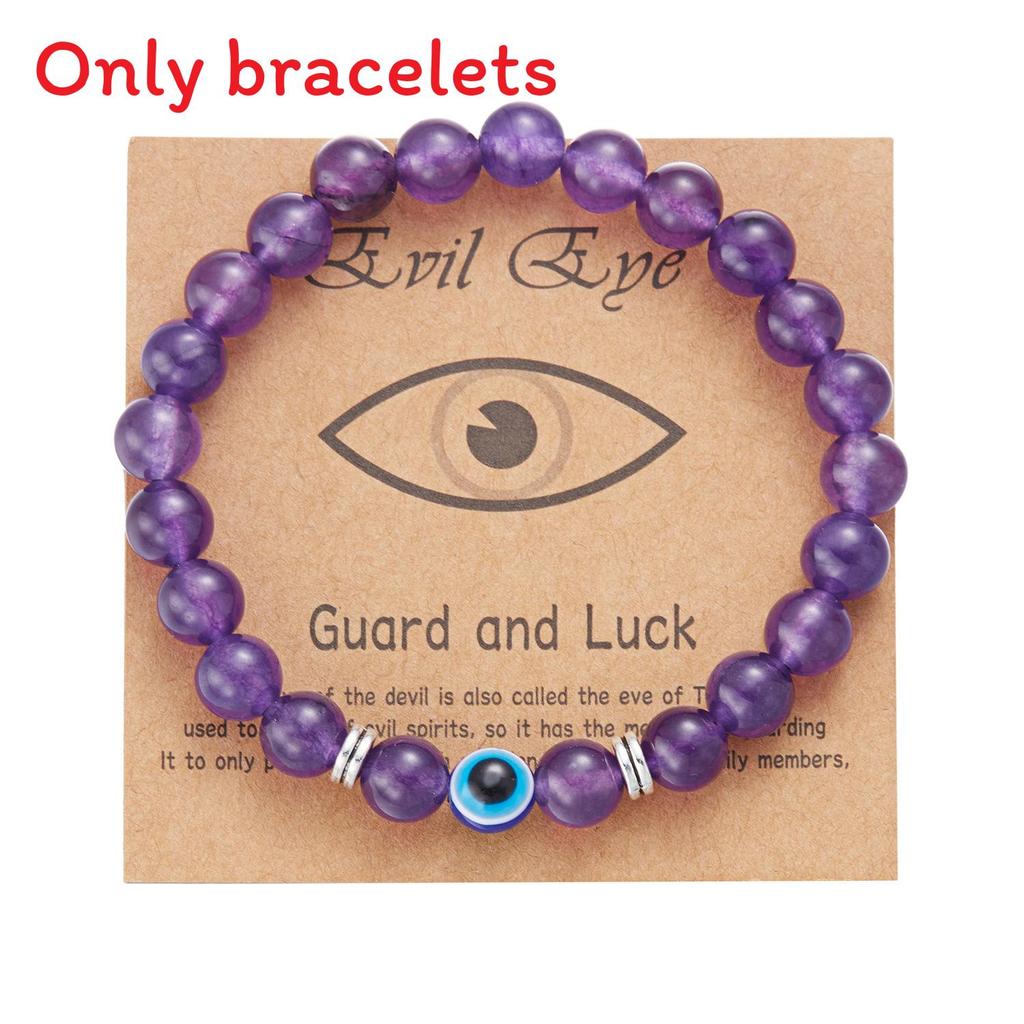 Fashion Frosted Bead Bracelet With Blue Eyed Design For Unisex Gift