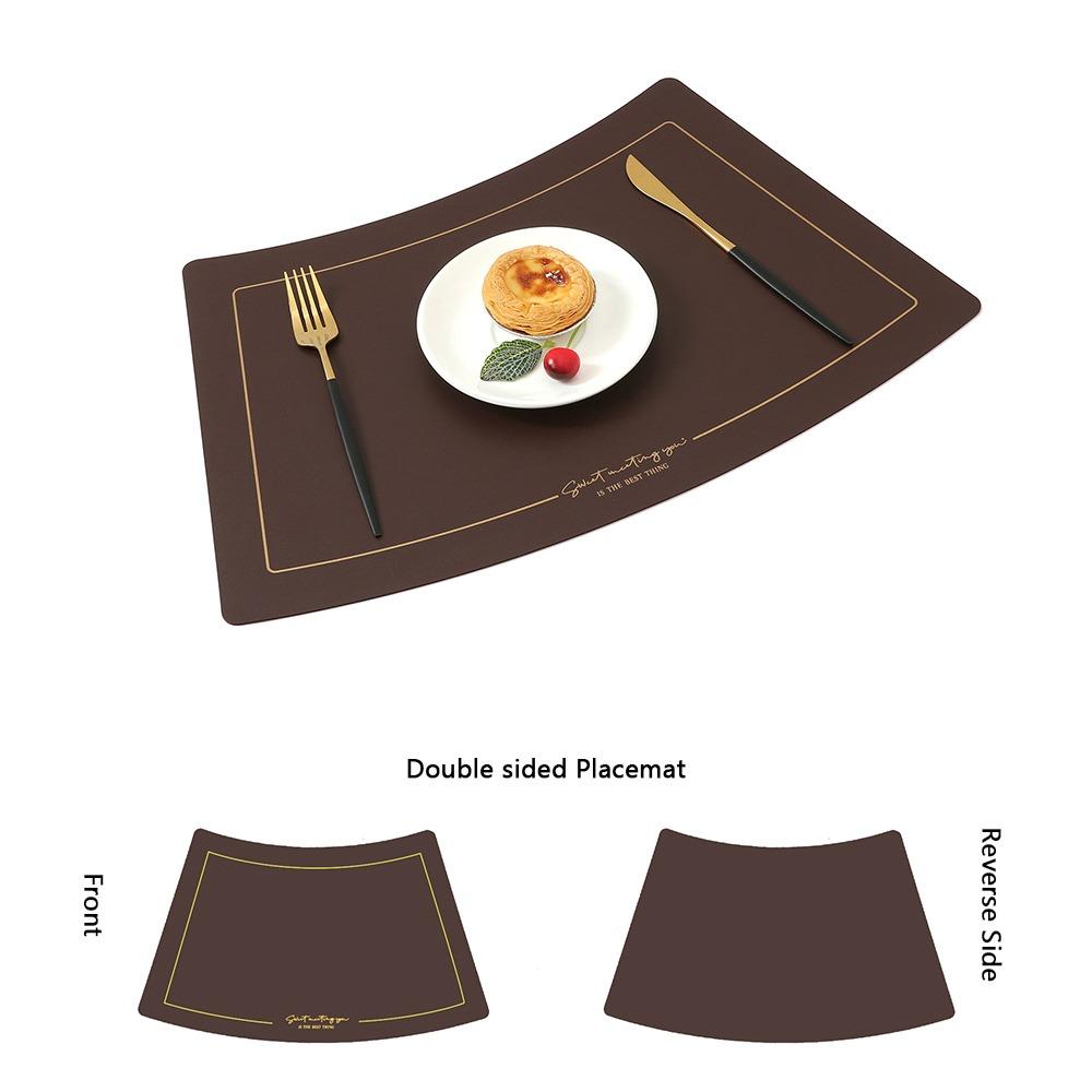 Chinese Style Leather Placemat PU Leather Western Placemat Heat Insulation Mat  Restaurant Use