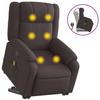 VidaXL Recliner Massage Chair Dark Brown Fabric 3205219