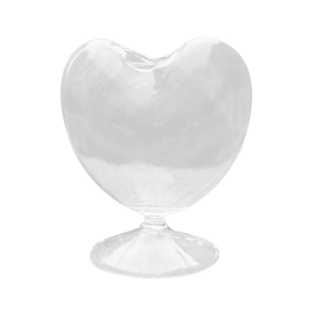 Transparent Glass Vase Bookshelf Flower Arrangement Desktop Cabinet Heart Shaped Vase for Bedroom Study Room Dorm Birthday Gift