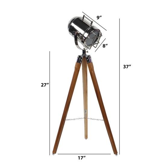93.98 Cm Wooden Tripod Spotlight Industrial Nautical Searchlight for Home, Office, Livingroom, Bedroom, Diningroom Decor