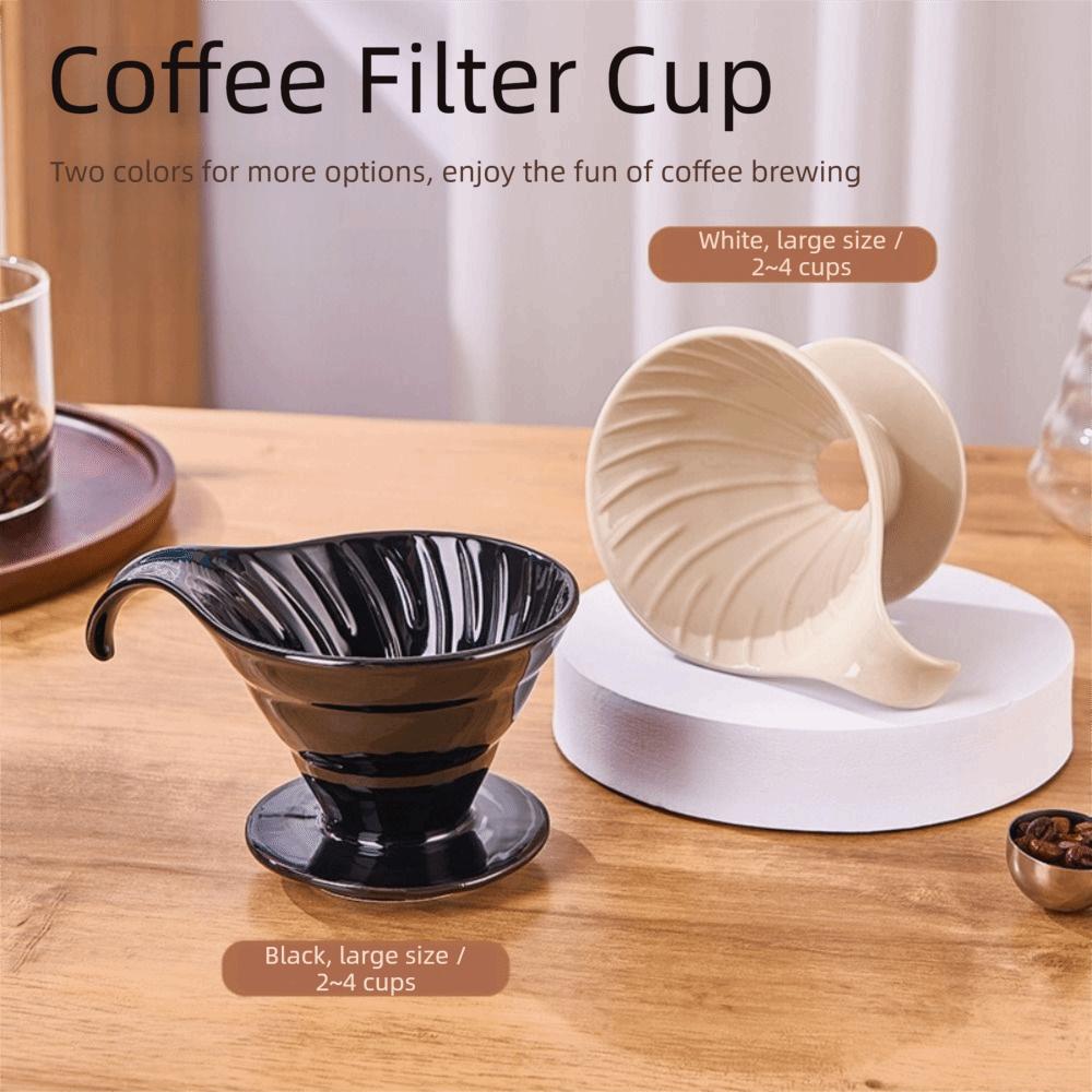 Reusable Ceramic Coffee Filter Cup V Shape Design Espresso Coffee Dripper  Coffee Making