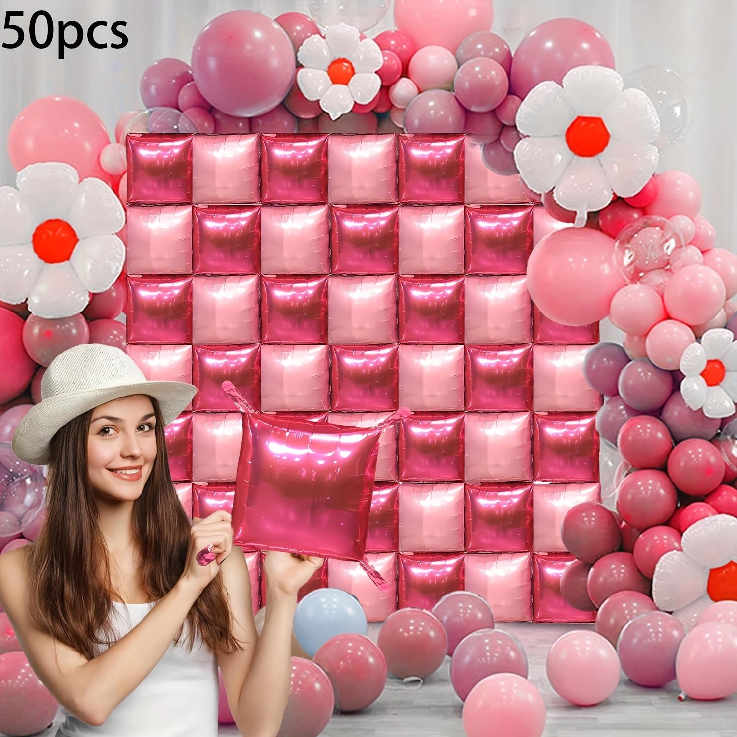 

Набор из 25 настенных украшений из розовых фольгированных шаров - двухсторонние квадратные шары, подходят для свадеб, помолвок, дней рождения, юбилеев, вечеринок. 50 pieces/set