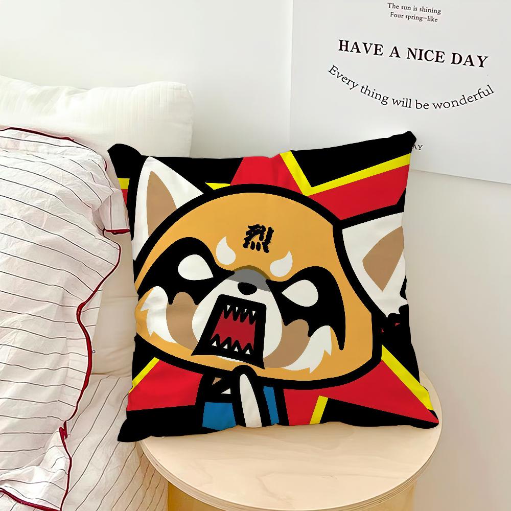 Funny Cartoon Cute Art A-Aggretsuko Sro Comfort Soft Hogar Pillowcase For Sofa Living Room Bed Home Decor Protective Covers