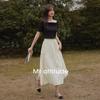 Eleganter Midi-Rock mit Seitenfalten