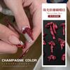 Satin New Red Nail Art Bow Decoration Mixed With Three-dimensional Pearl Ribbon Tie Soft Carving Resin