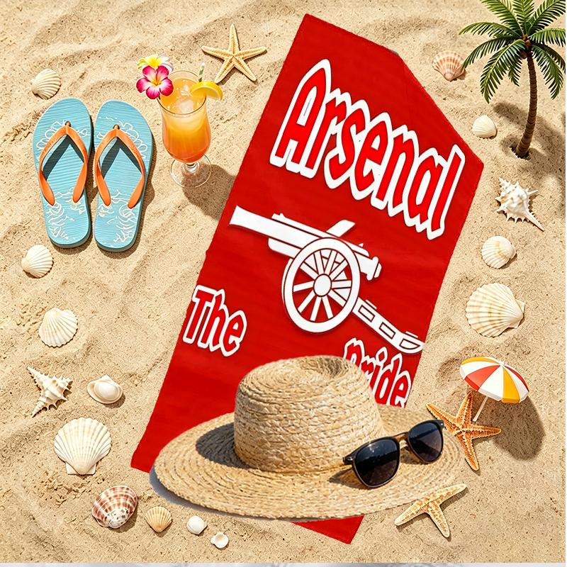 Football Team Print Beach Towel, Versatile Lightweight Absorbent Beach Towel for Pool Surf Yoga Bathroom, Perfect Birthday Holiday Gift