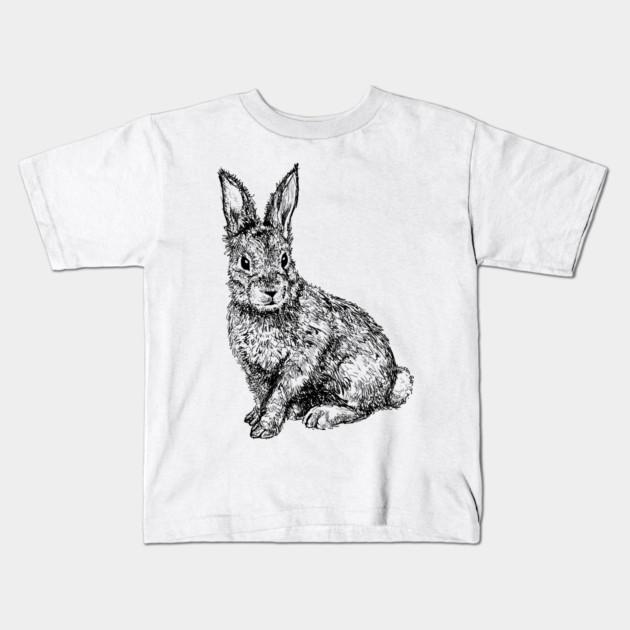 Boys Girls Soft Cotton Graphic Tees Bunny Breathable Daily School Wear Kids T-Shirts