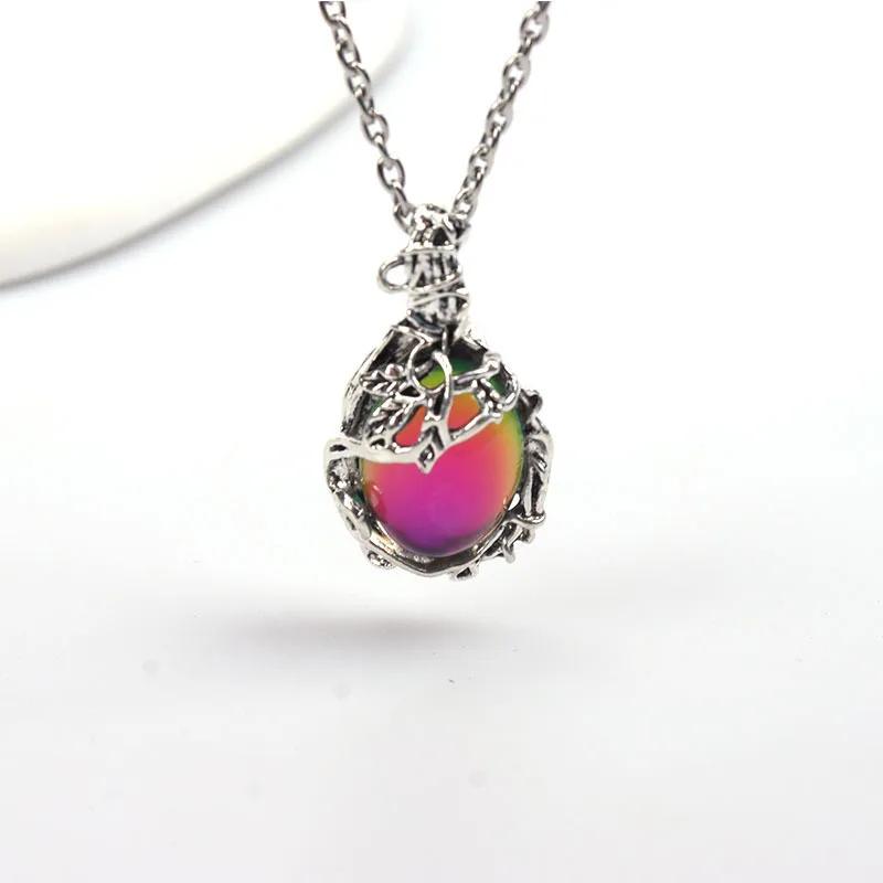 Bohemia Moonstone Pendant Necklace Artificial Gems Rattan Women Necklaces for Lady Girls Waterdrop Stone Necklace Jewelry