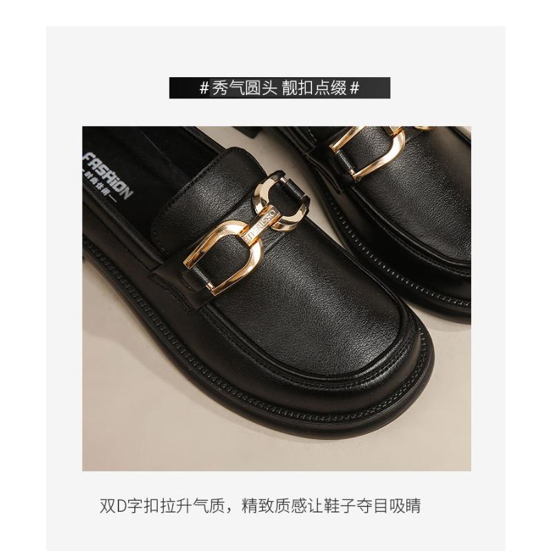 Loafers Women Shoes New in Fashion Luxury Designer Platform Thick Bottom Height Increasing Shoes Metal Chain Slip on Dress Shoes