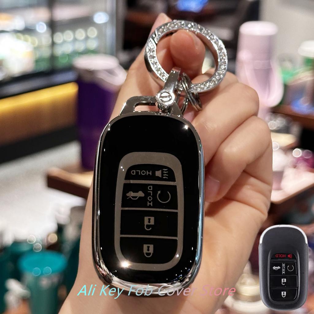 Key Fob Cover Car Keychain Lanyard for Honda 2022 2023 2024 Civic Accord HR-V Pilot CR-V Car Key Case Protector Holder Shel