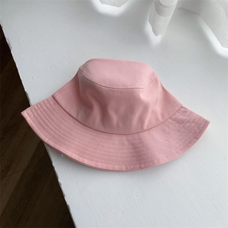 Solid Color Men Women Couple Bucket Hat Korean Version Ins Versatile Basin Hat Summer Big Brim Cotton Bucket Hat