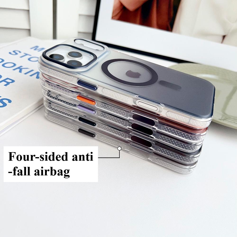 Premium Matte Clear For 17Air Magsafe Wireless Charge Case For iPhone 17 Pro Max Luxury Gradient Shockproof Magnetic Cover