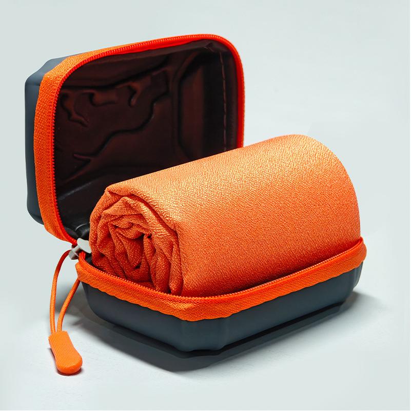 Outdoor travel bath towel storage absorbent square towel fitness quick-dry towel EVA boxed super absorbent quick-dry towel