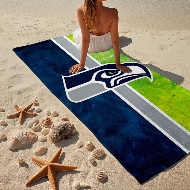 Seahawks Team Spirit Microfiber Beach Towel, Lightweight And Quick-Dry, for Summer Travel, Beach Essential, Swimming Pool