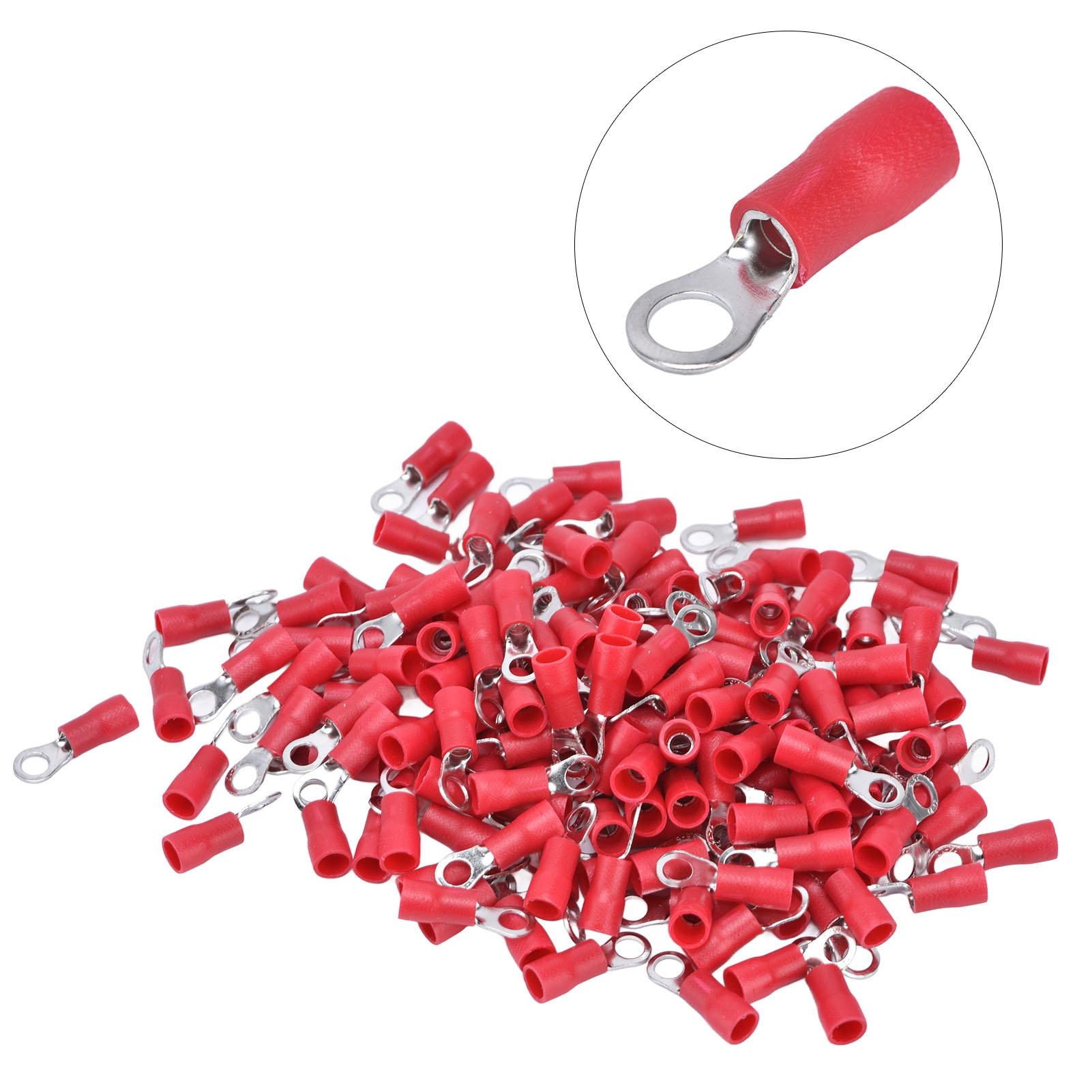 

150Pcs Pre Insulated Crimp Terminals Copper PVC Ring Type Wire Connector for Machinery AWG 1412
