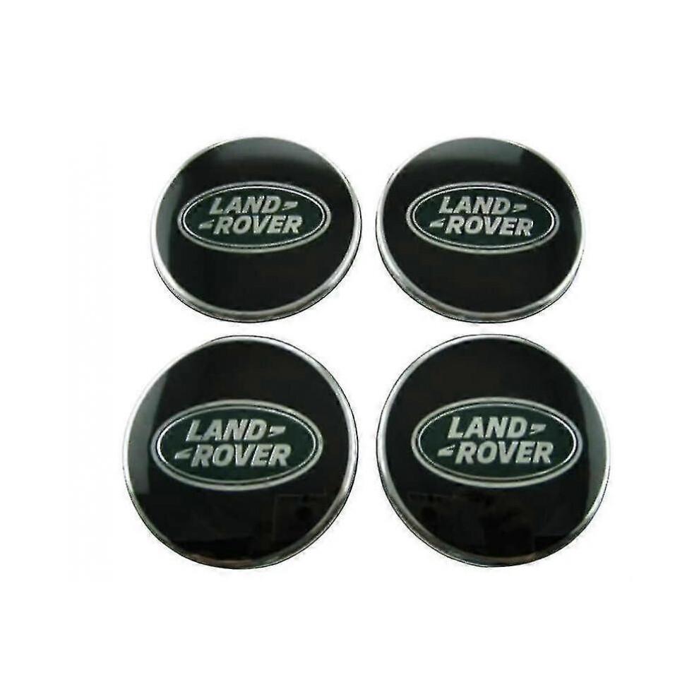 Land Rover Black & Green Center Hub Alloy Wheel Caps 63mm Set Of 4 Pcs