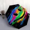 1pc Colorful Abstract Smile Artwork Umbrella with Plastic Handle,Suitable for All Seasons UmbrellaPT590