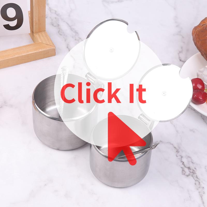 Kaufe Heiß Praktisch Edelstahl Zuckerdose Mit Griff Deckel Löffel Staubdicht Wasserdicht Gewürzdose Küche Restaurant Gewürz Behälter zum Preis ab 1.96