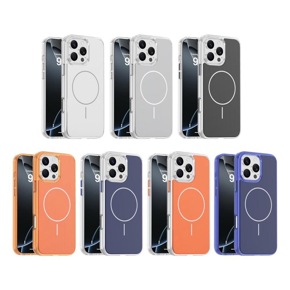 KEYSION Luxury Magnetic Case for MagSafe for iPhone 14 15 16 Pro Max Soft TPU+PC Wireless Charging Shockproof Phone Back Cover