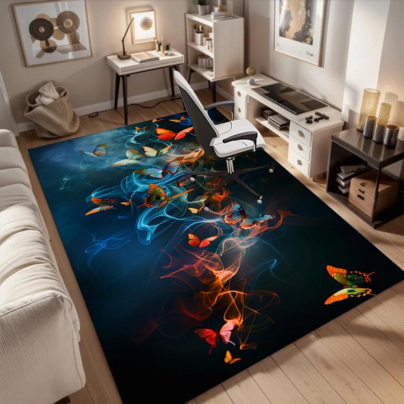 1pc. Colorful Butterfly Home Decor Rug, Office Carpet, Chair Mat, Outdoor Rug Gift for Nature Lovers