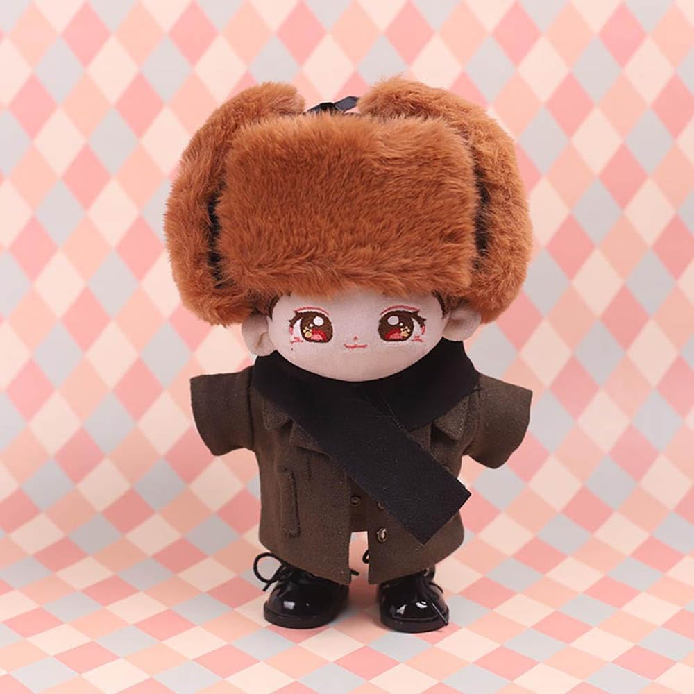 Niannyyhouse 20cm Stuffed Animal Clothes Army Green Coat Shirt Pants Hat Scarf Cotton Doll Clothes Dress Up Accessories
