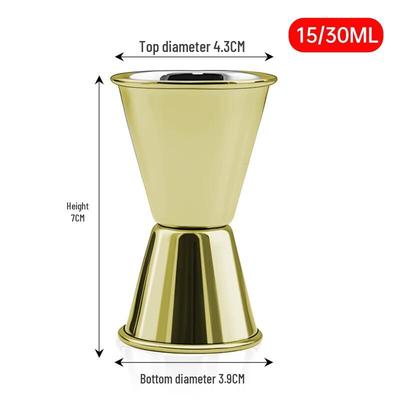 ZISIZ Złoty Stal Nierdzewna Podwójny Jigger (4-Pack)